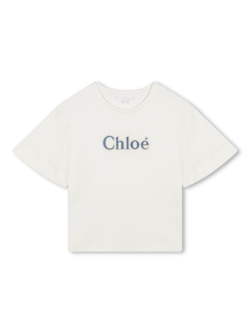 Chloé Kids 标语印花棉T恤 - 白色
