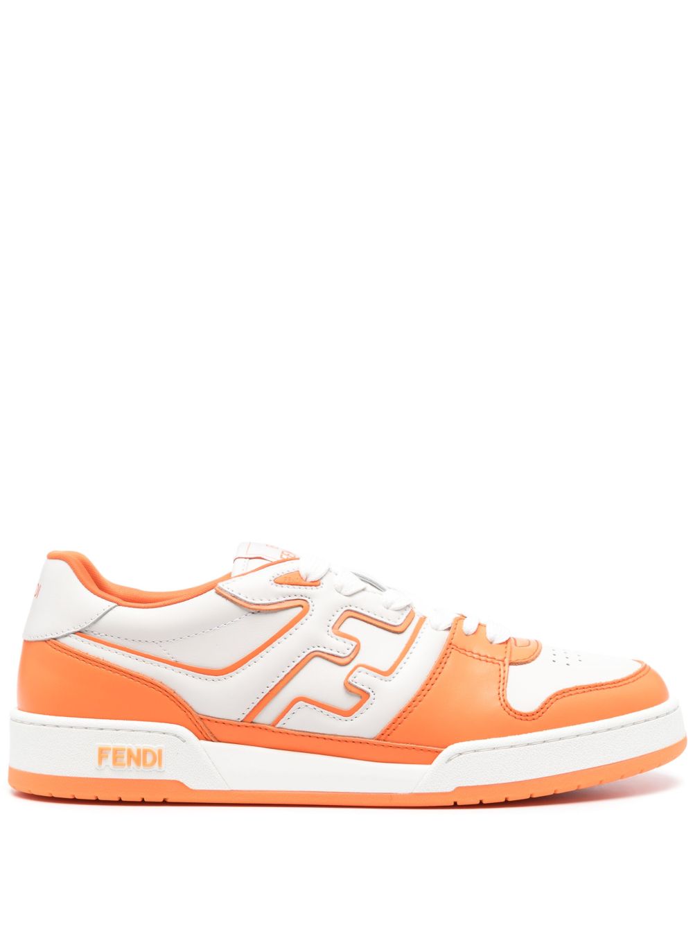 FENDI Match 皮质运动鞋 - 白色