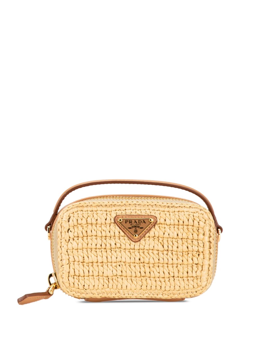 Prada Pre-Owned Crochet 迷你斜挎包（2013-2024年典藏款） - 褐色