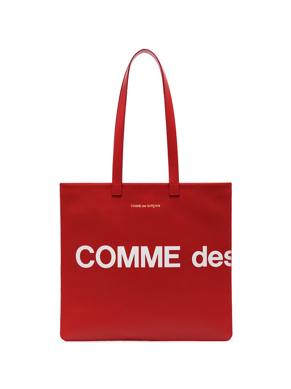Comme Des Garçons Wallet logo印花皮质手提包 - 红色