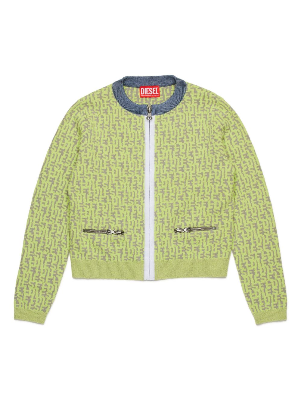 Diesel Kids Kallorca logo嵌花开衫 - 灰色