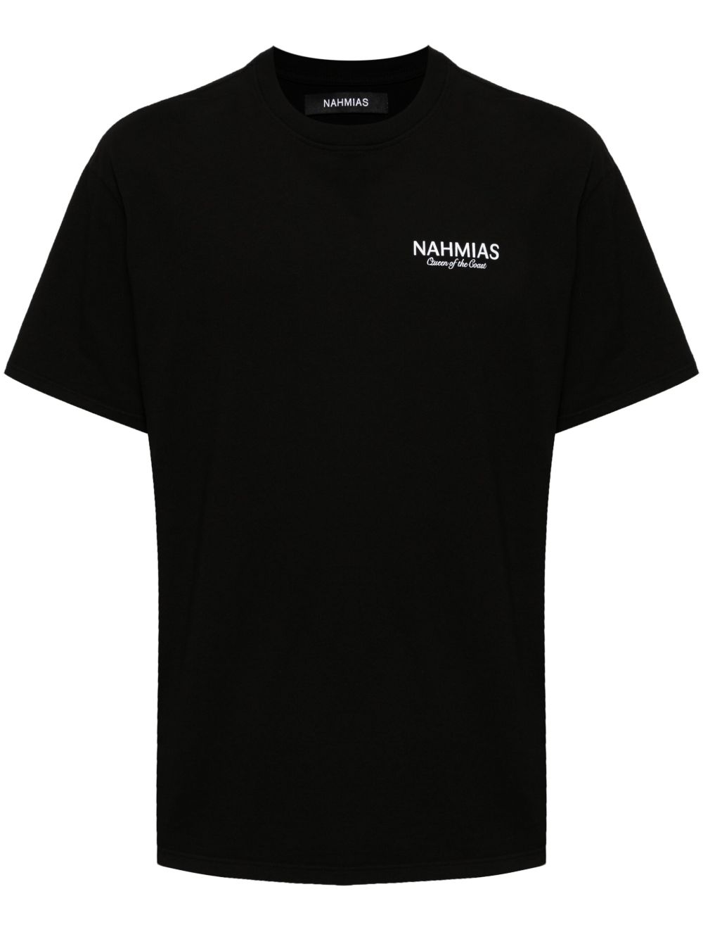 Nahmias logo刺绣棉T恤 - 黑色
