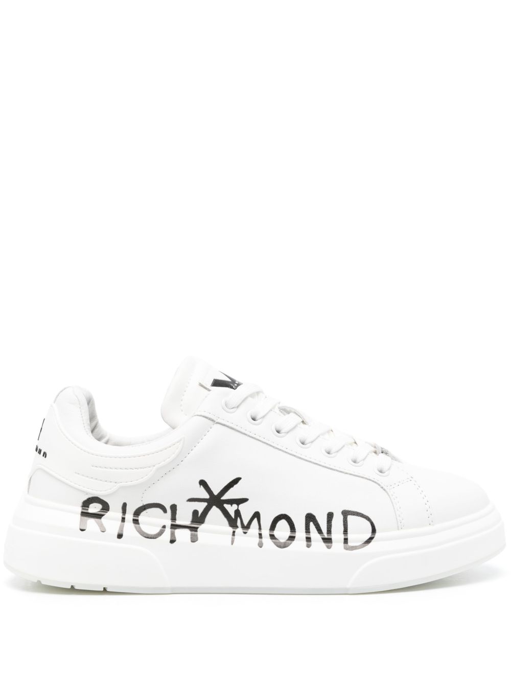 John Richmond logo印花运动鞋 - 白色