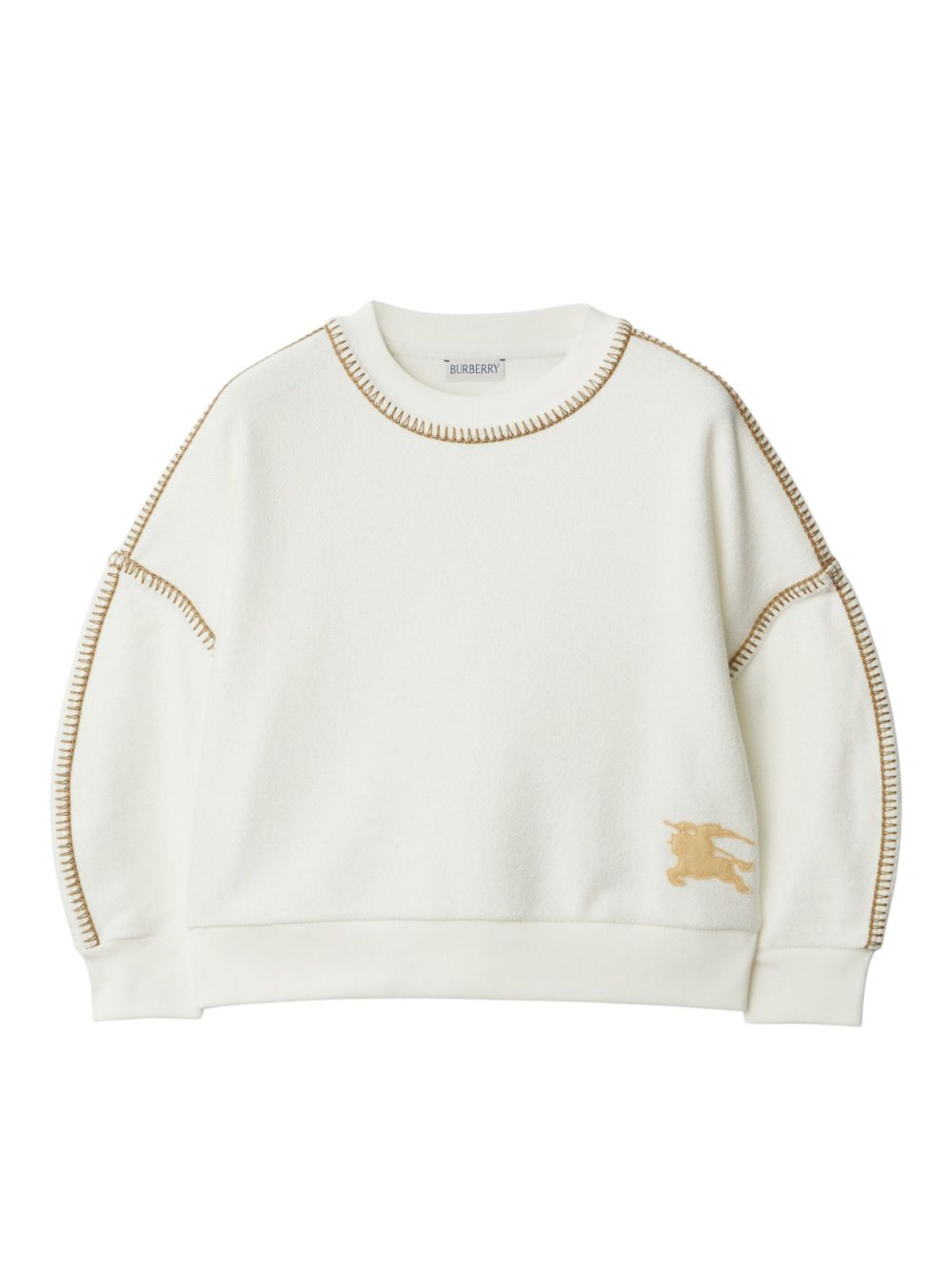 Burberry Kids EKD 垮肩棉卫衣 - 灰色