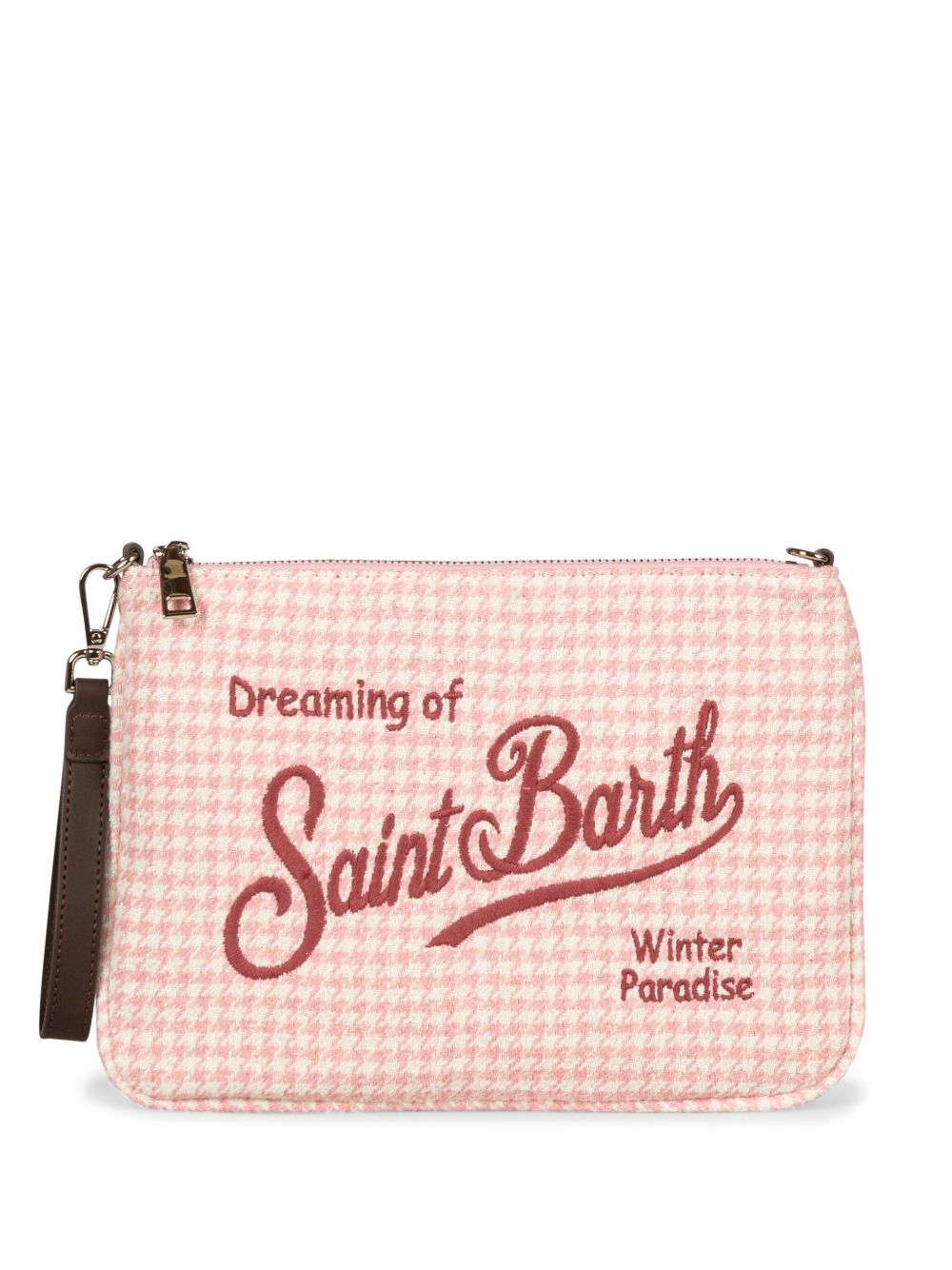 MC2 Saint Barth logo刺绣手拿包 - 粉色