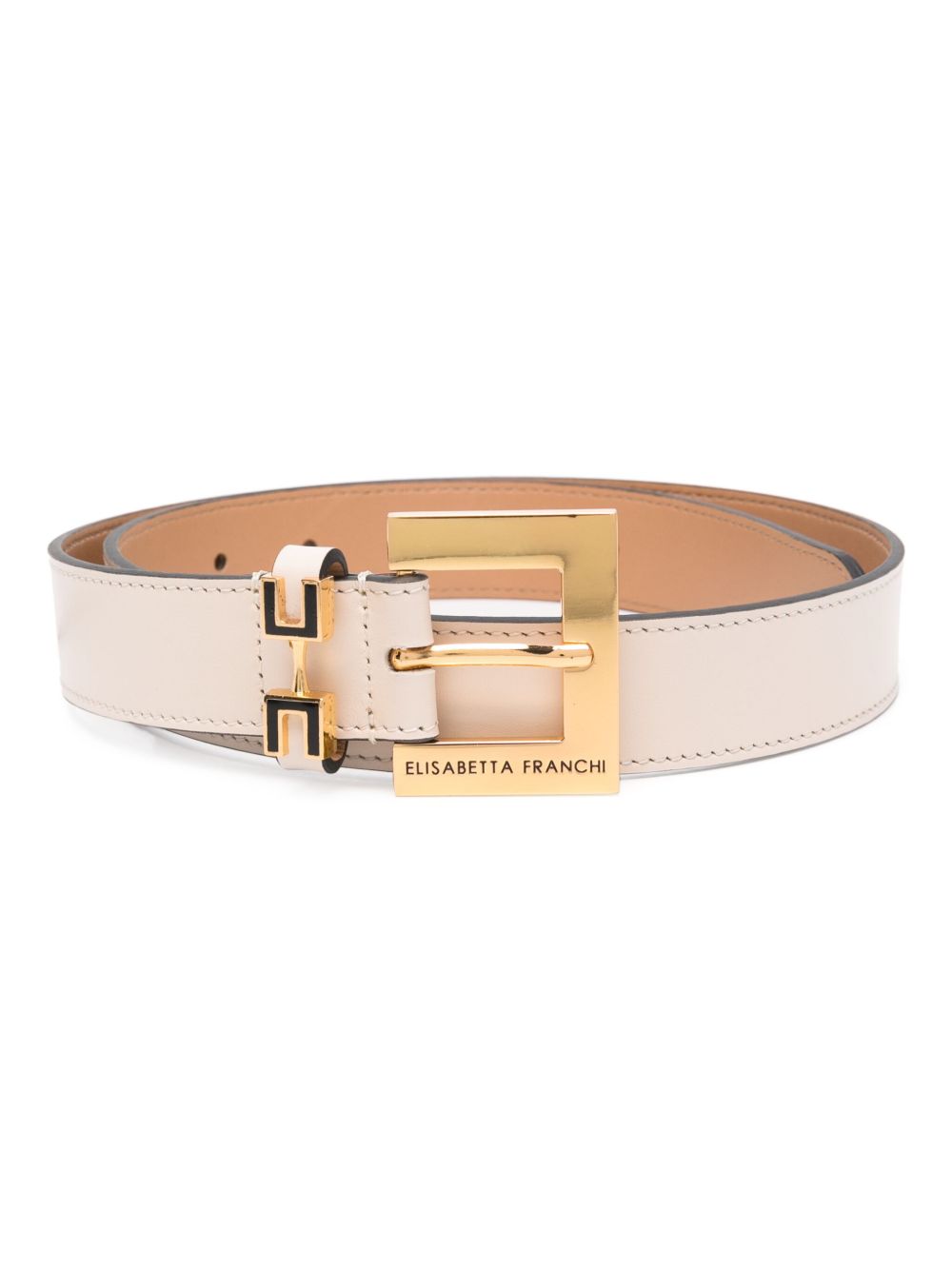 Elisabetta Franchi logo雕刻腰带 - 中性色