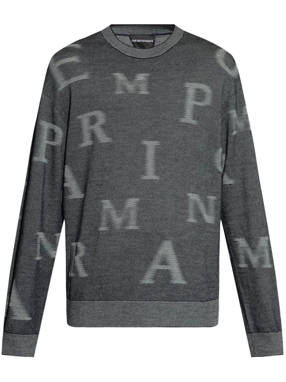 Emporio Armani 经典图案毛衣 - 灰色