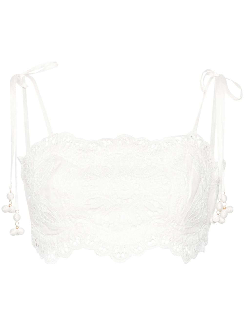 ZIMMERMANN Ottie 马德拉刺绣罩衫 - 白色