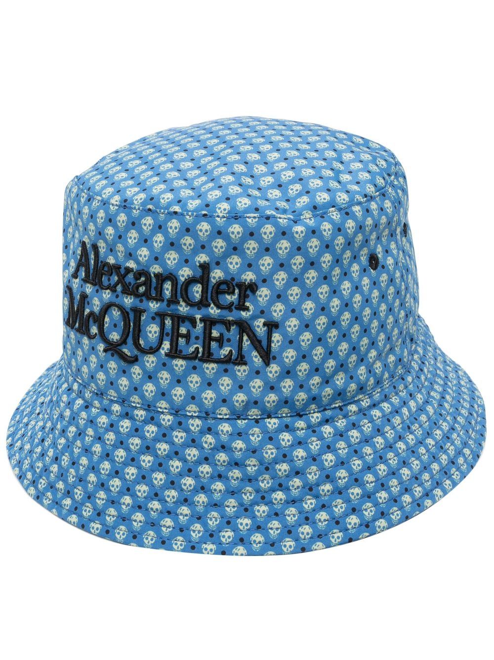 Alexander McQueen 骷髅头印花渔夫帽 - 蓝色