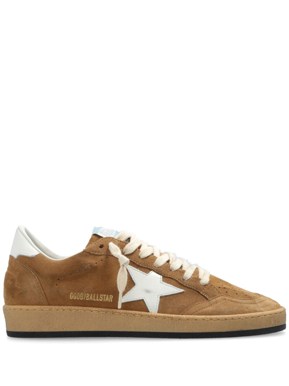 Golden Goose Ball Star 贴花绒面皮运动鞋 - 褐色