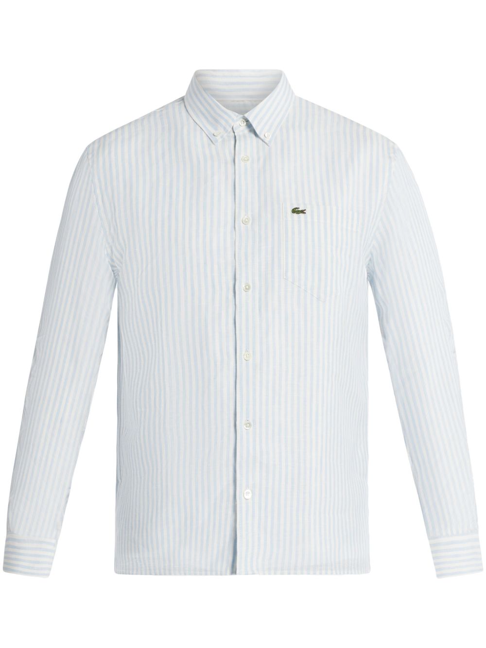 Lacoste logo贴花条纹衬衫 - 蓝色
