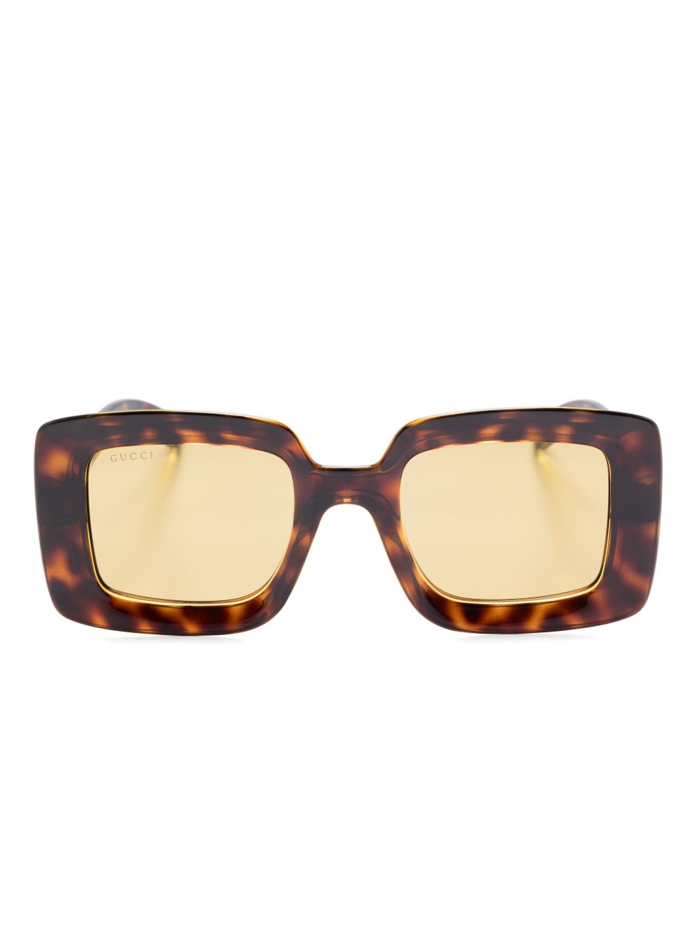 Gucci Eyewear 方框太阳眼镜 - 褐色
