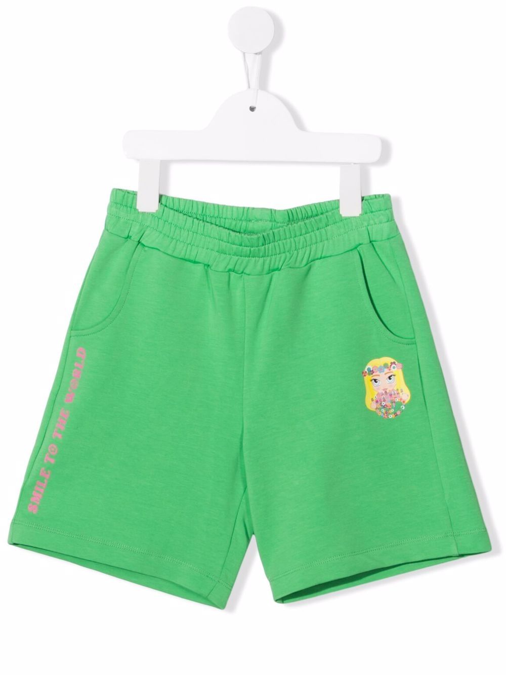 Chiara Ferragni Kids logo印花运动短裤 - 绿色