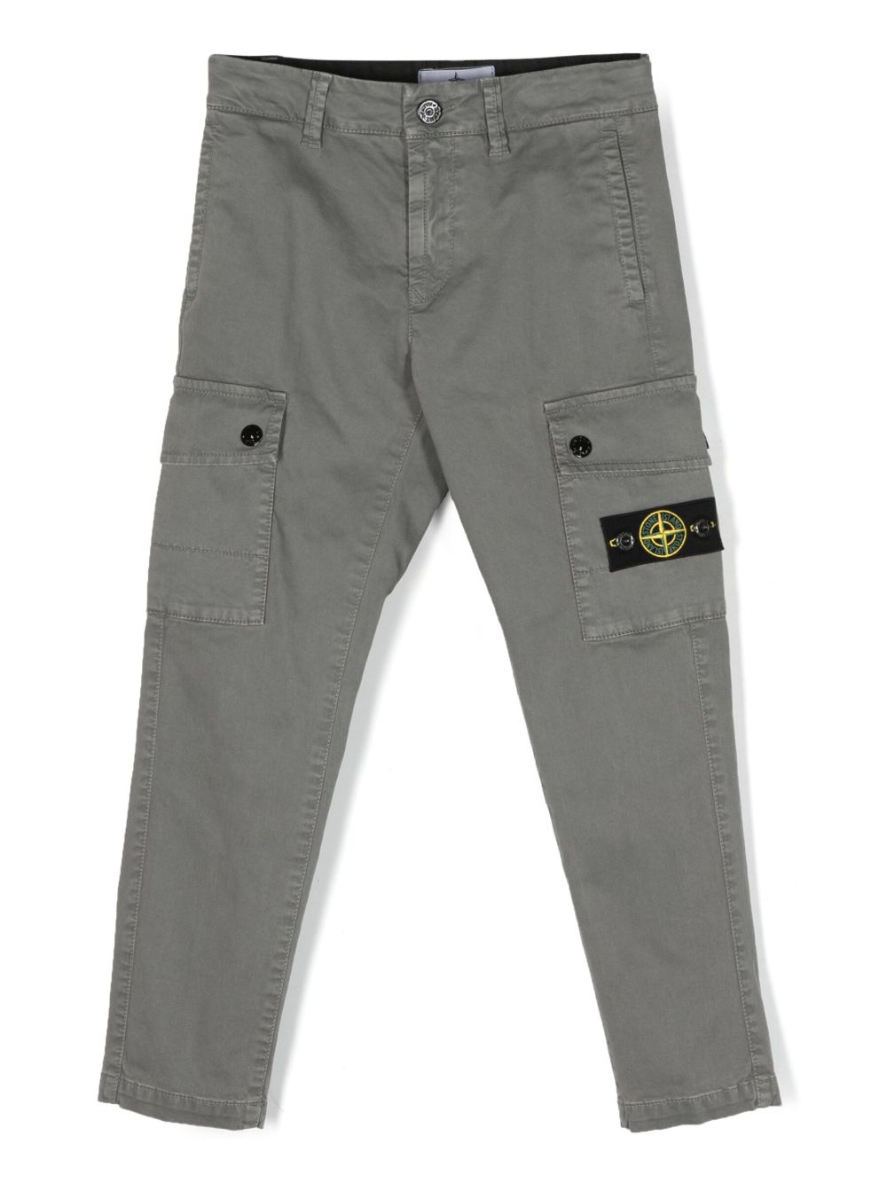 Stone Island Junior 罗盘徽章修身工装长裤 - 灰色