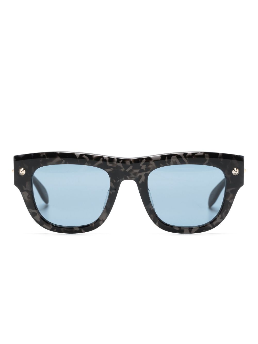Alexander McQueen Eyewear 铆钉细节有色镜片太阳眼镜 - 黑色
