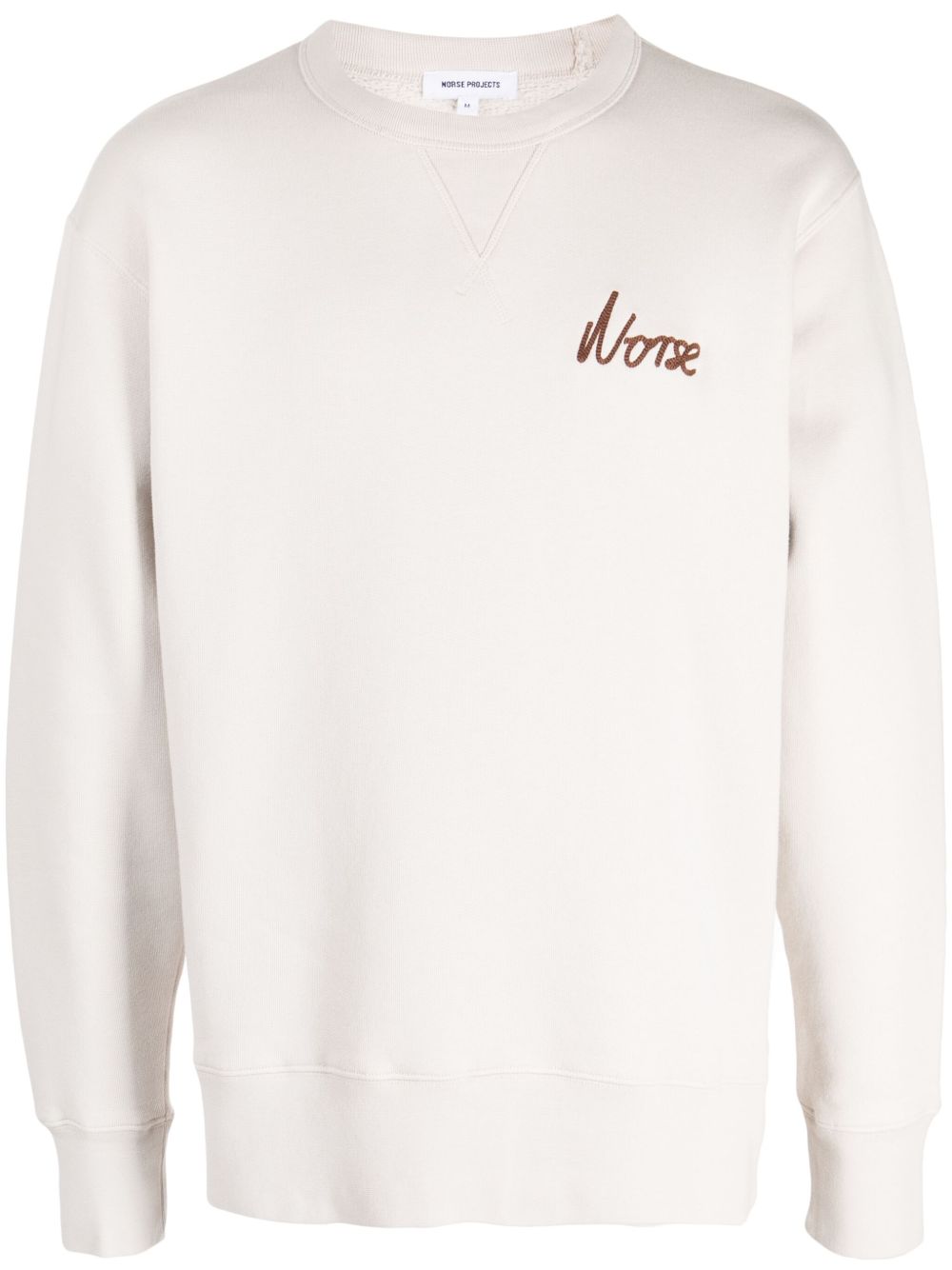 Norse Projects logo刺绣棉卫衣 - 灰色