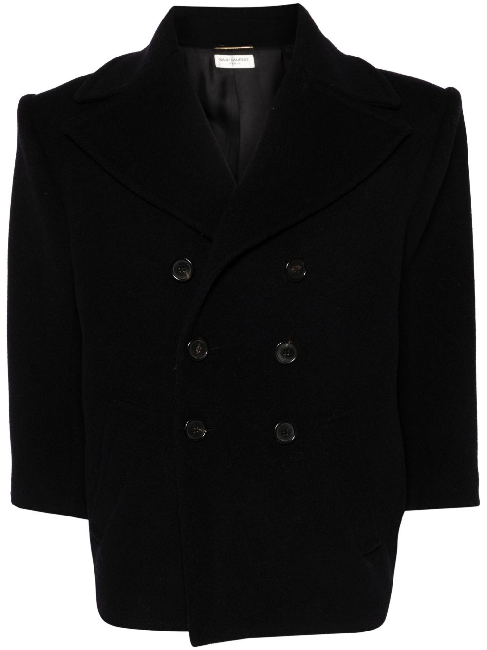Saint Laurent 双排扣羊毛外套 - 蓝色
