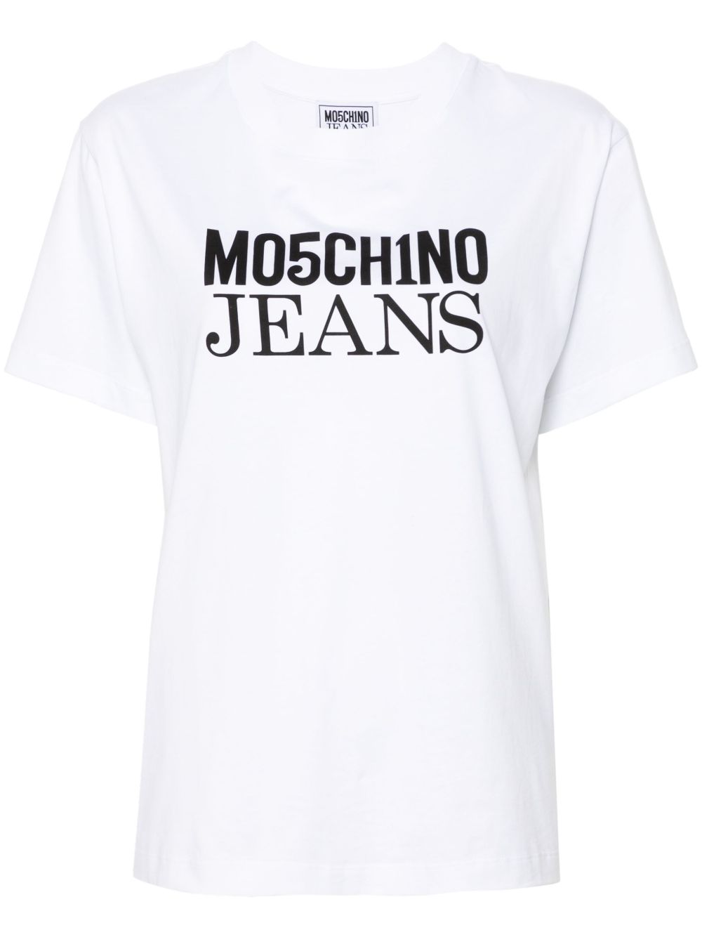MOSCHINO JEANS logo印花棉T恤 - 白色