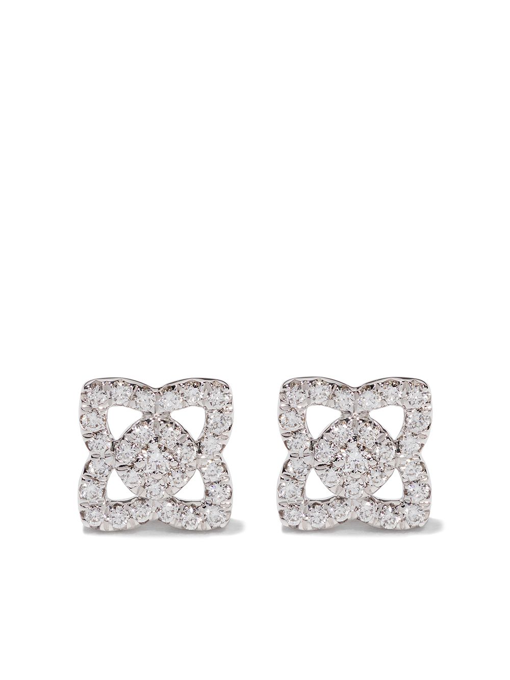 De Beers Jewellers Enchanted Lotus钻石小号耳钉 - 银色