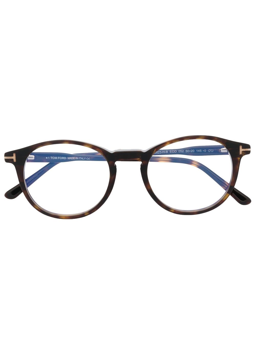 TOM FORD Eyewear 圆框眼镜 - 褐色