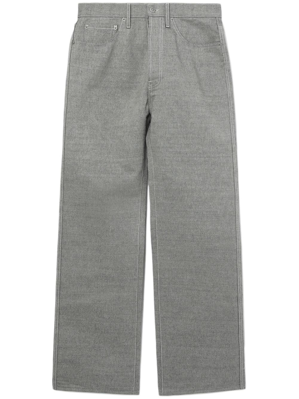 Maison Margiela 可调节袢带阔腿牛仔裤 - 灰色