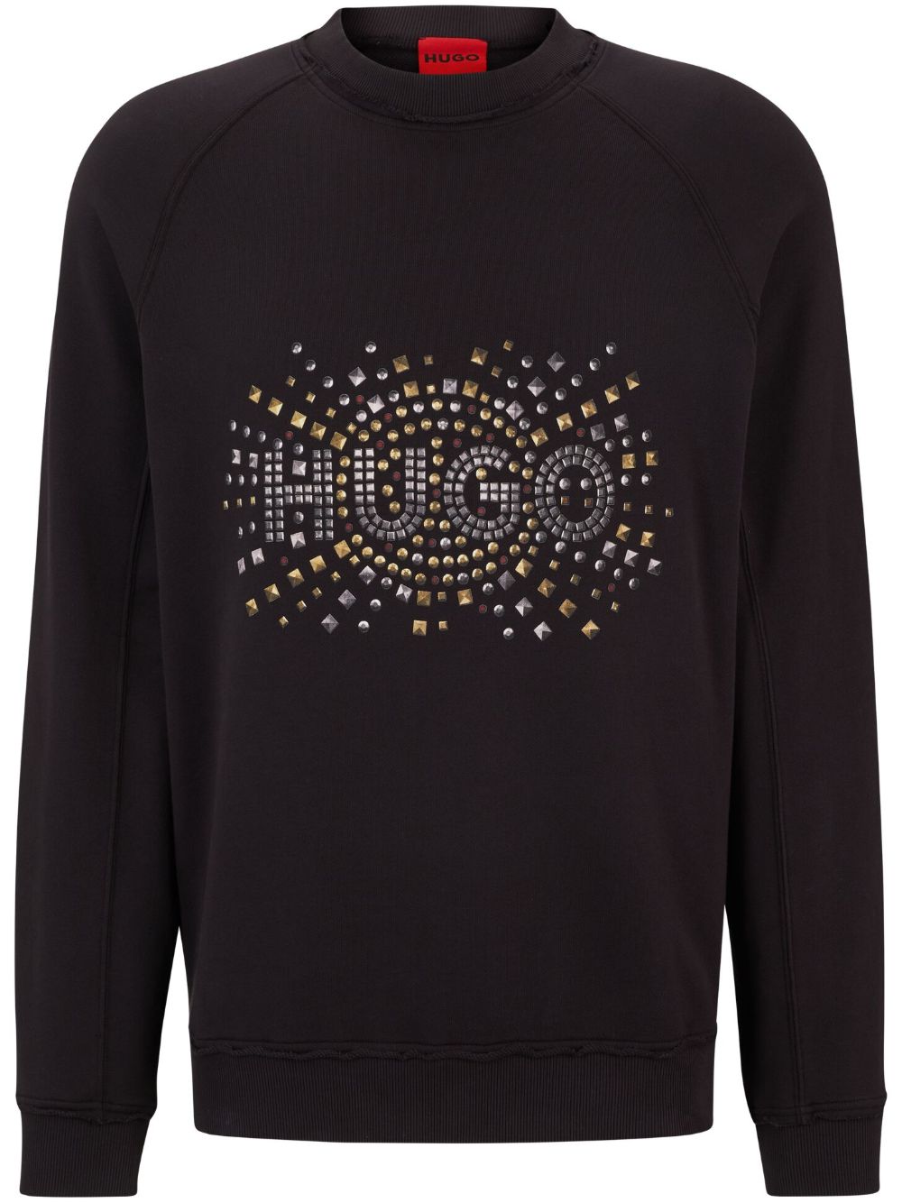 HUGO logo铆钉棉卫衣 - 褐色
