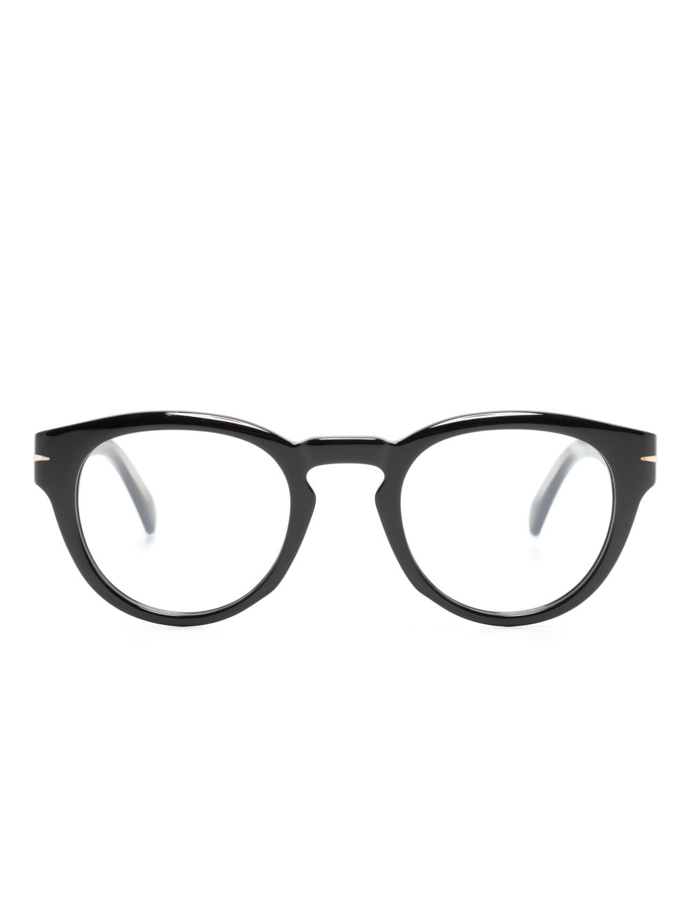 Eyewear by David Beckham logo标牌圆框眼镜 - 黑色