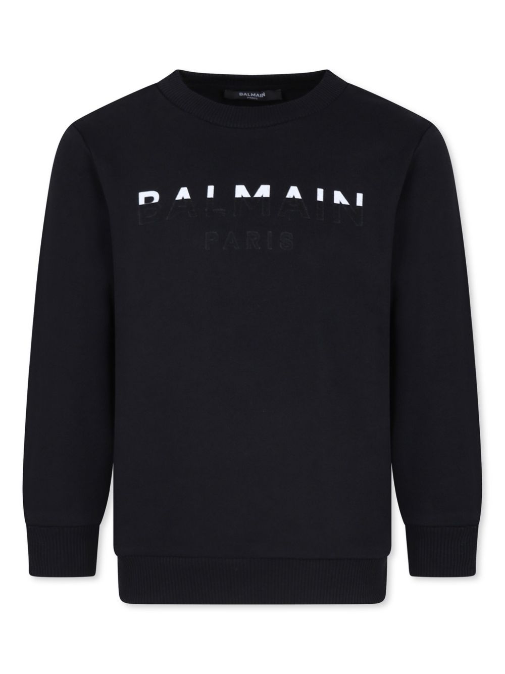 Balmain Kids logo印花棉卫衣 - 黑色