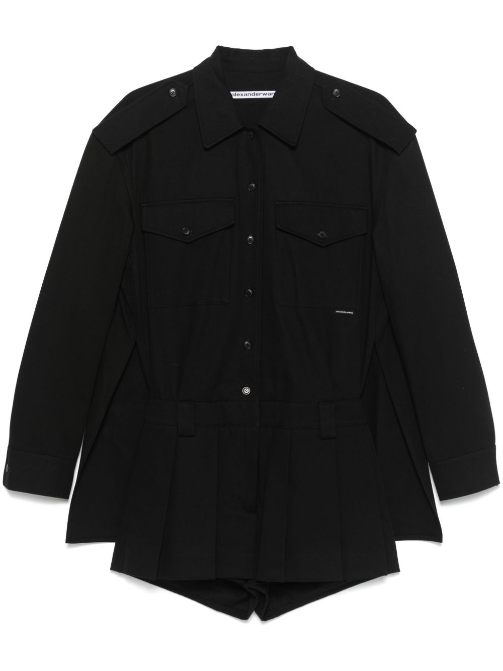 Alexander Wang 斜纹布连体短裤 - 黑色