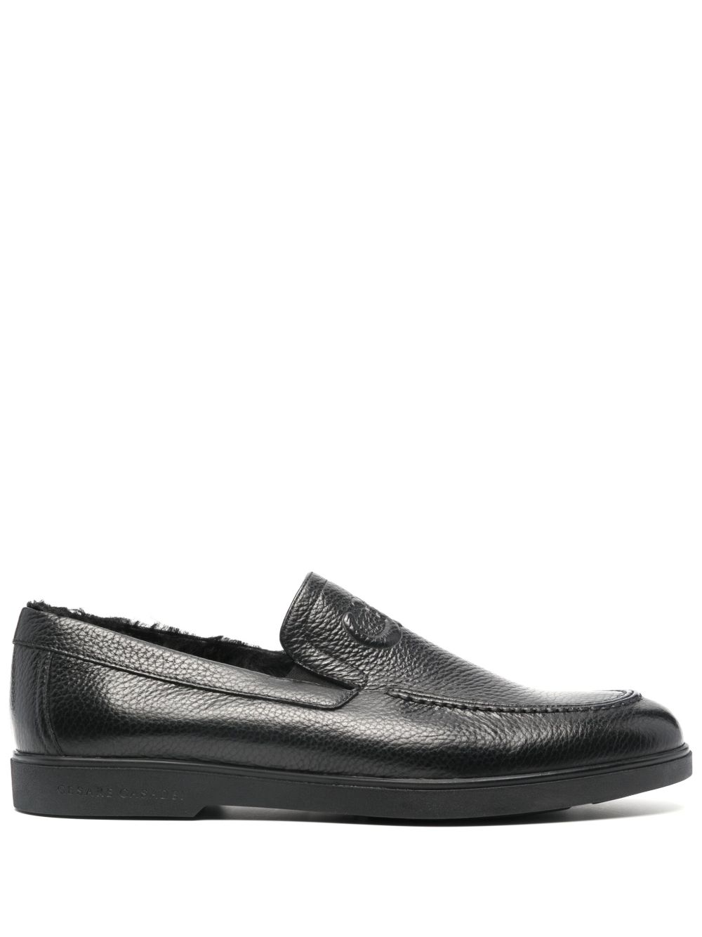 Casadei Cervo 皮质乐福鞋 - 黑色