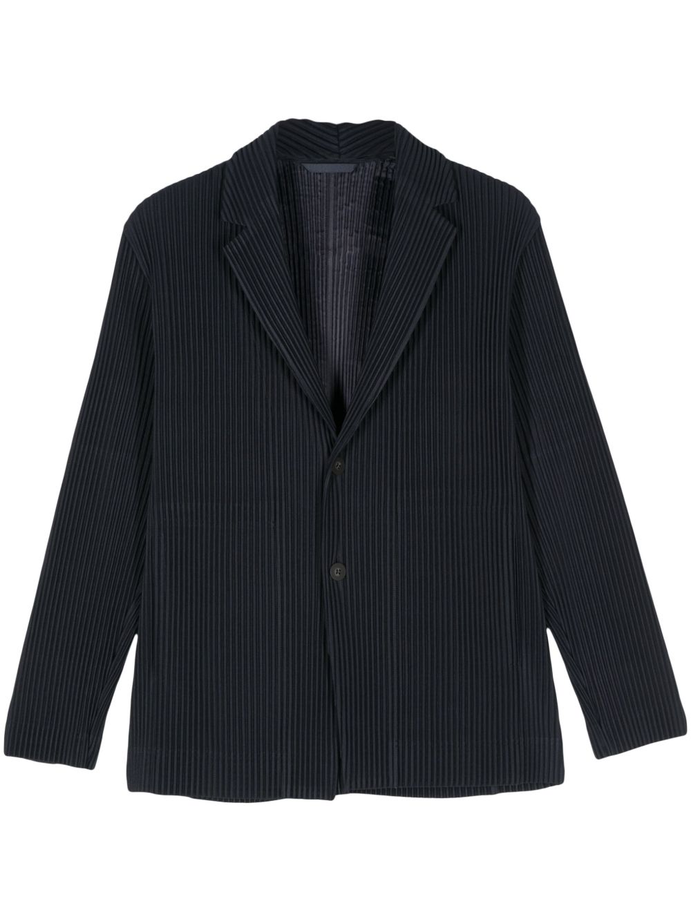 Homme Plissé Issey Miyake 细褶效果西装夹克 - 蓝色