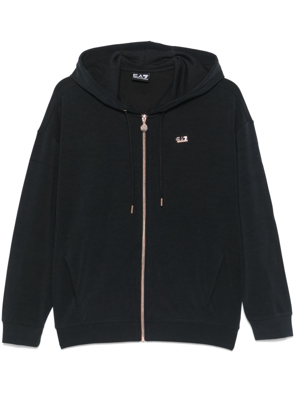 Ea7 Emporio Armani 拉链连帽衫 - 黑色