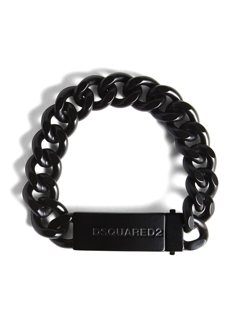 DSQUARED2 logo雕刻手链 - 黑色
