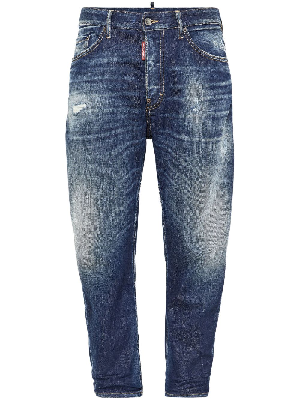 DSQUARED2 中腰直筒牛仔裤 - 蓝色