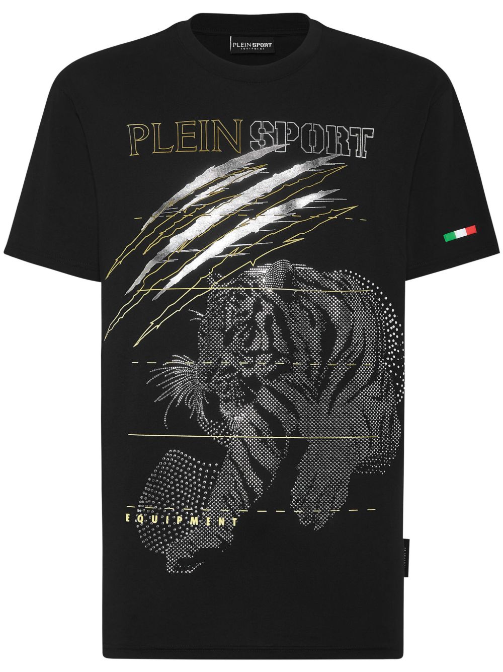 Plein Sport 老虎图案T恤 - 黑色