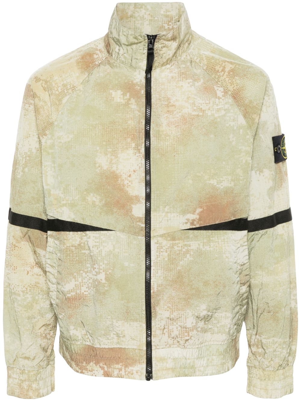 Stone Island 罗盘徽章抽象印花夹克 - 中性色
