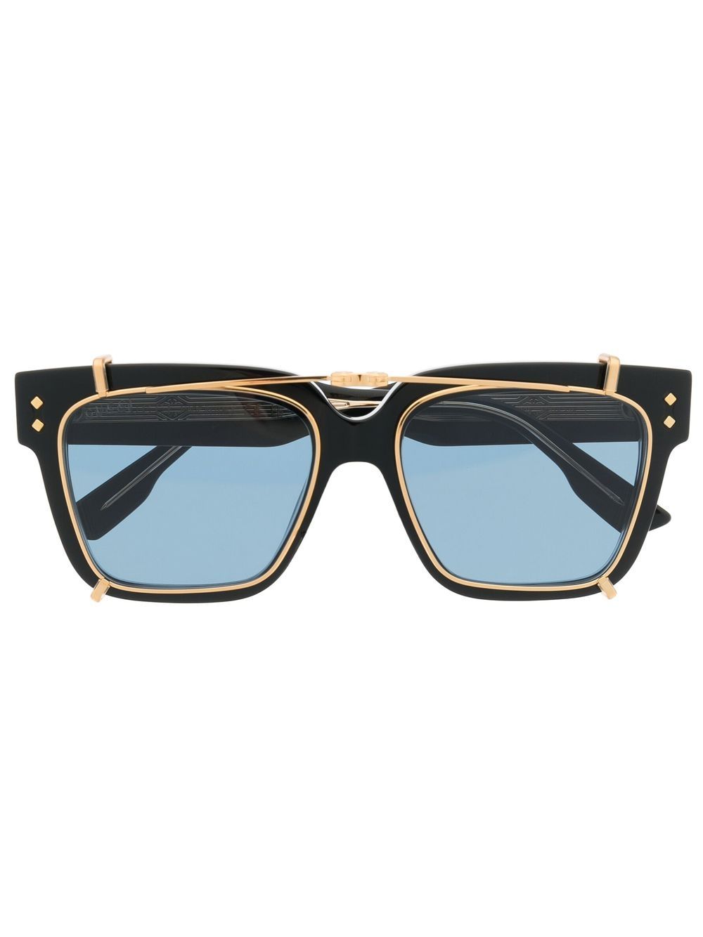 Gucci Eyewear 夹扣式方框太阳眼镜 - 黑色