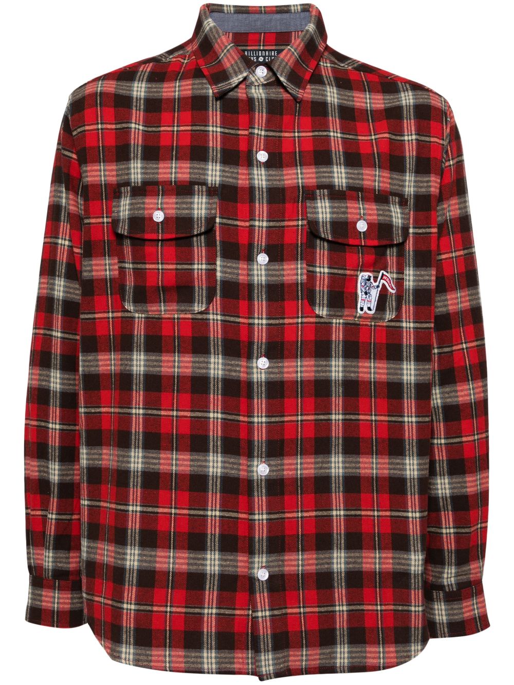 Billionaire Boys Club logo印花格纹衬衫 - 红色