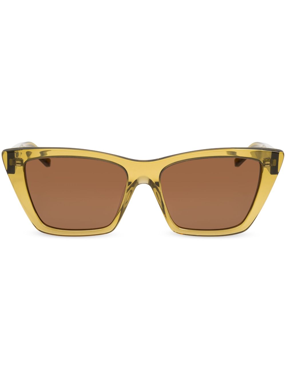 Saint Laurent Eyewear 长方形框太阳眼镜 - 绿色