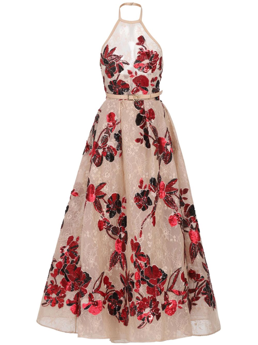 Elie Saab 亮片A字超长连衣裙 - 中性色