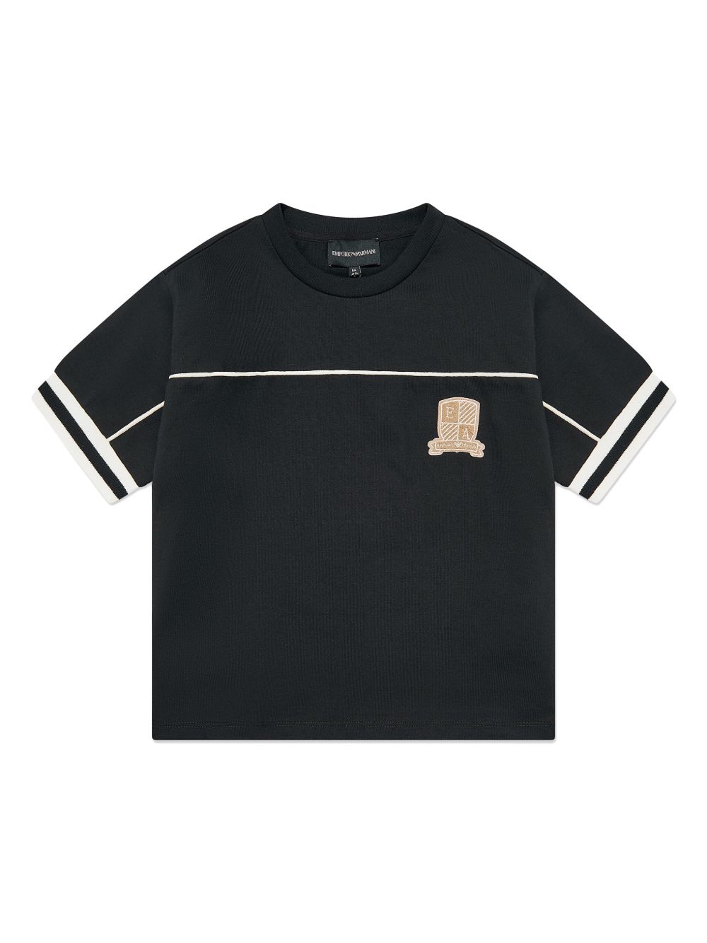 Emporio Armani Kids 标贴棉T恤 - 蓝色