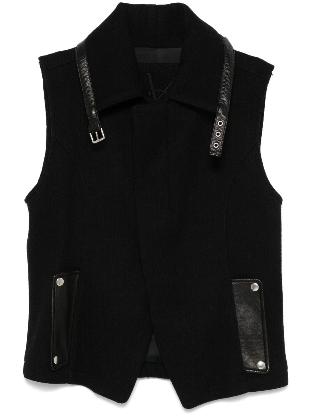 Saint Laurent Pre-Owned 拉绒马甲（2000年代典藏款） - 黑色