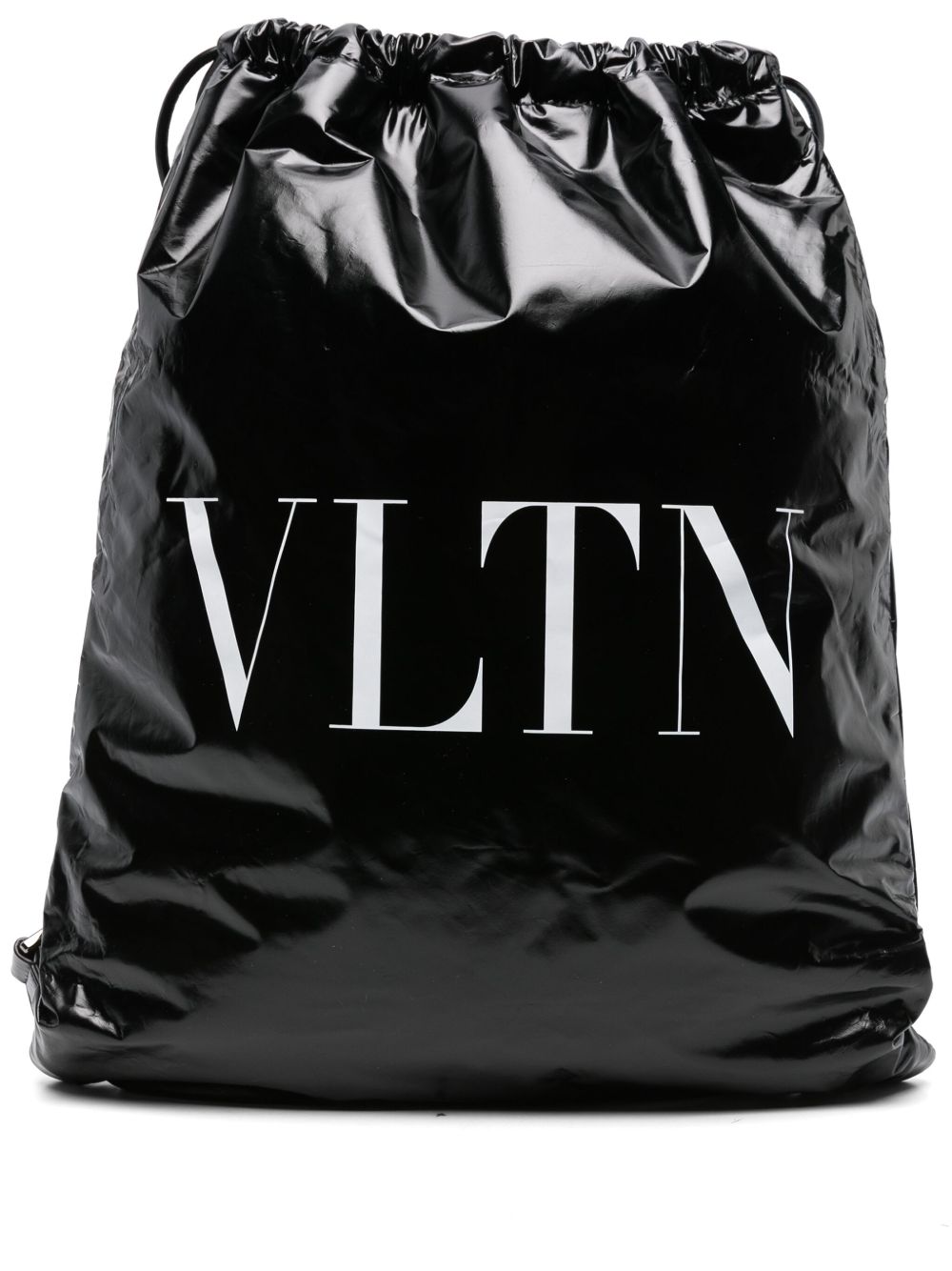Valentino Garavani Pre-Owned VLTN 漆皮背包 - 黑色