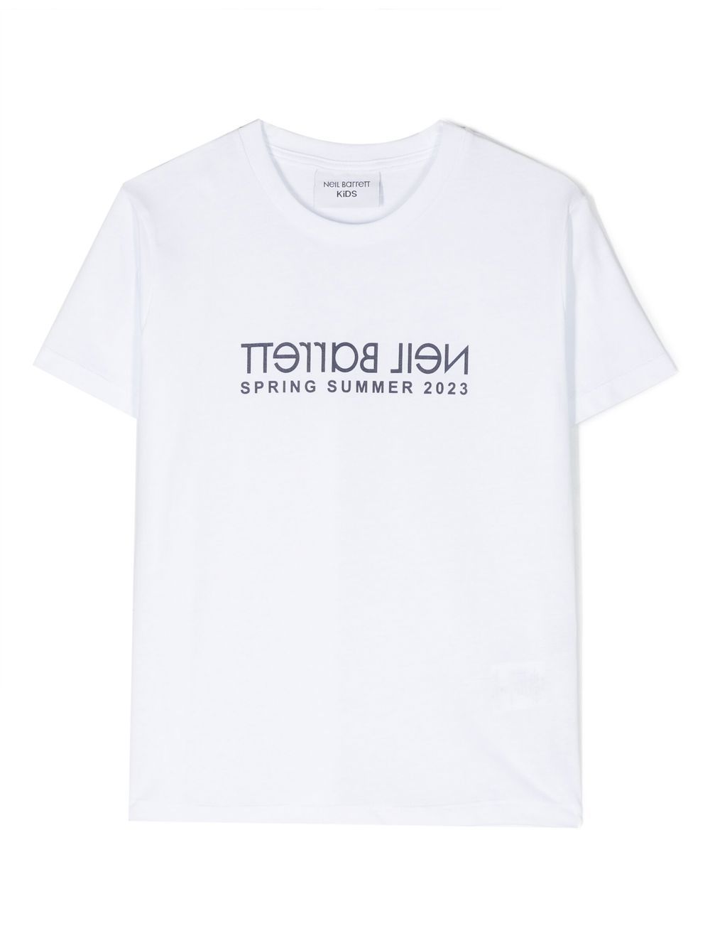 Neil Barrett Kids logo印花T恤 - 白色