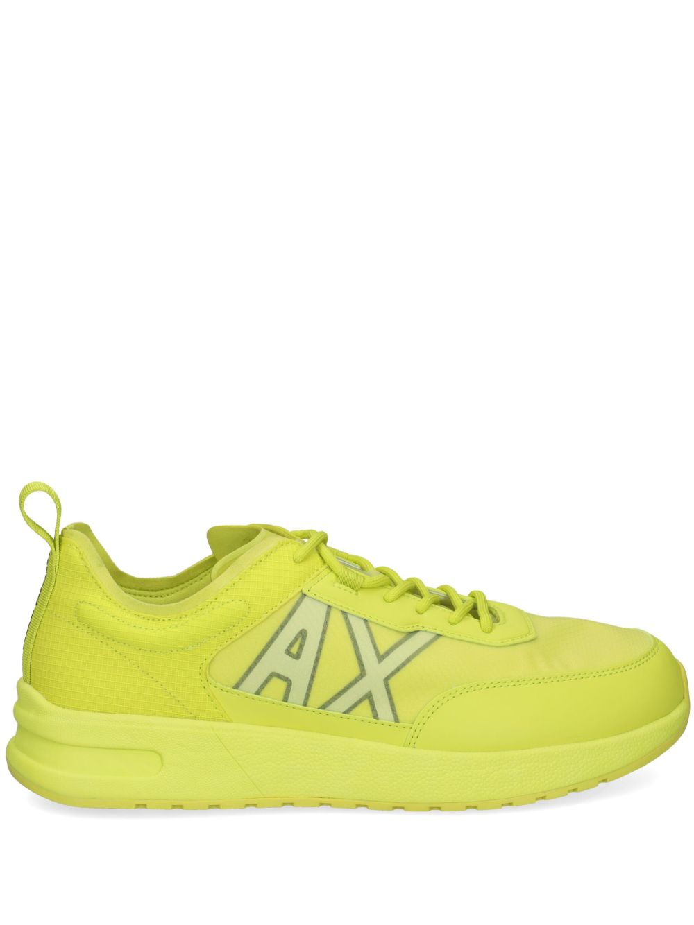 Armani Exchange logo印花拼接运动鞋 - 黄色