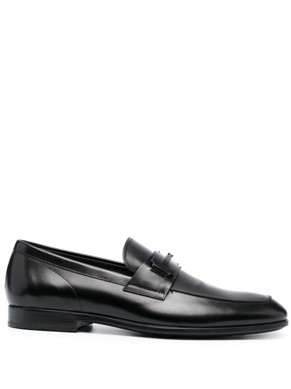 Tod's Double T 皮质乐福鞋 - 黑色