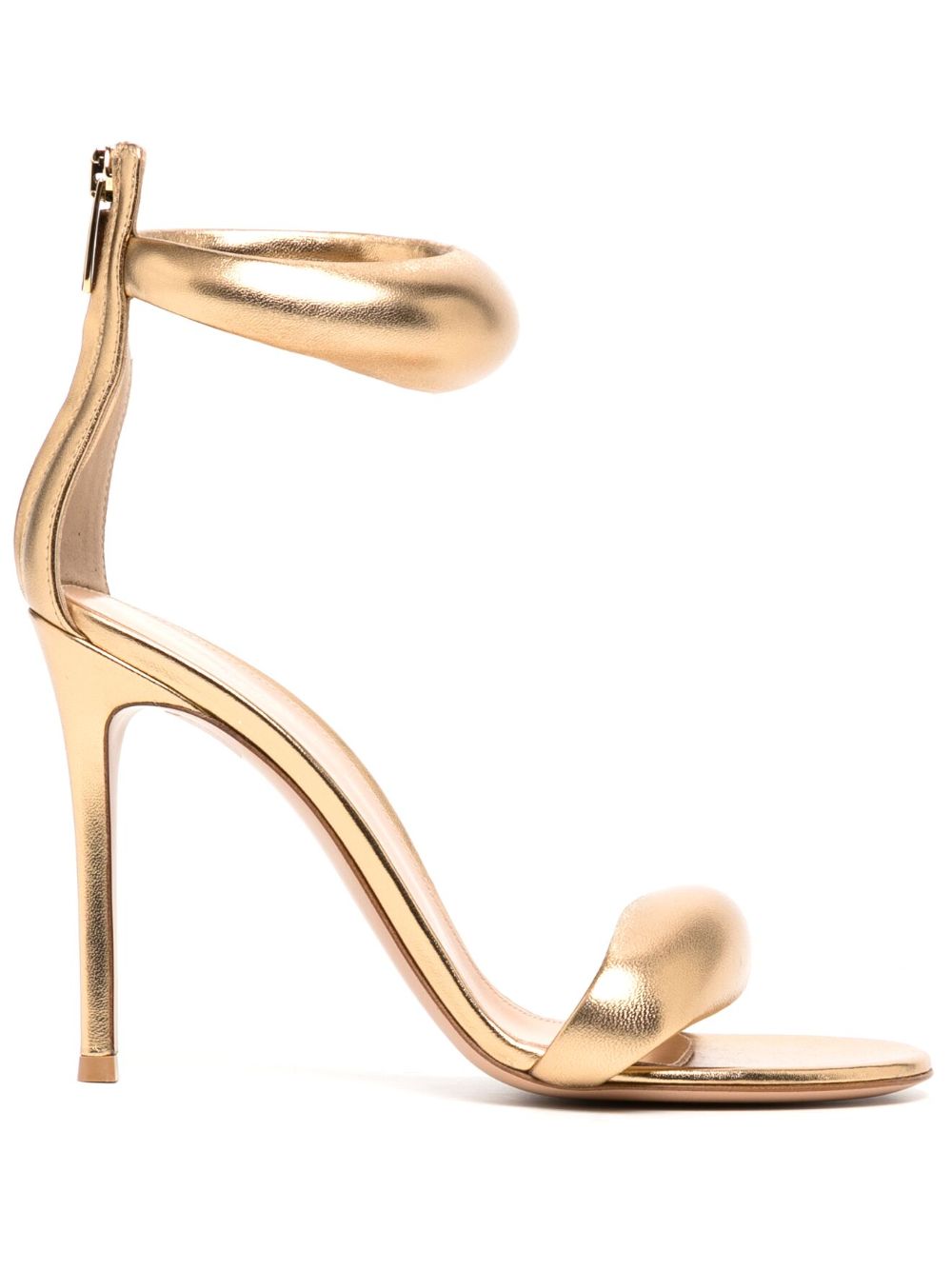 Gianvito Rossi Bijoux 皮质高跟凉鞋 - 金色
