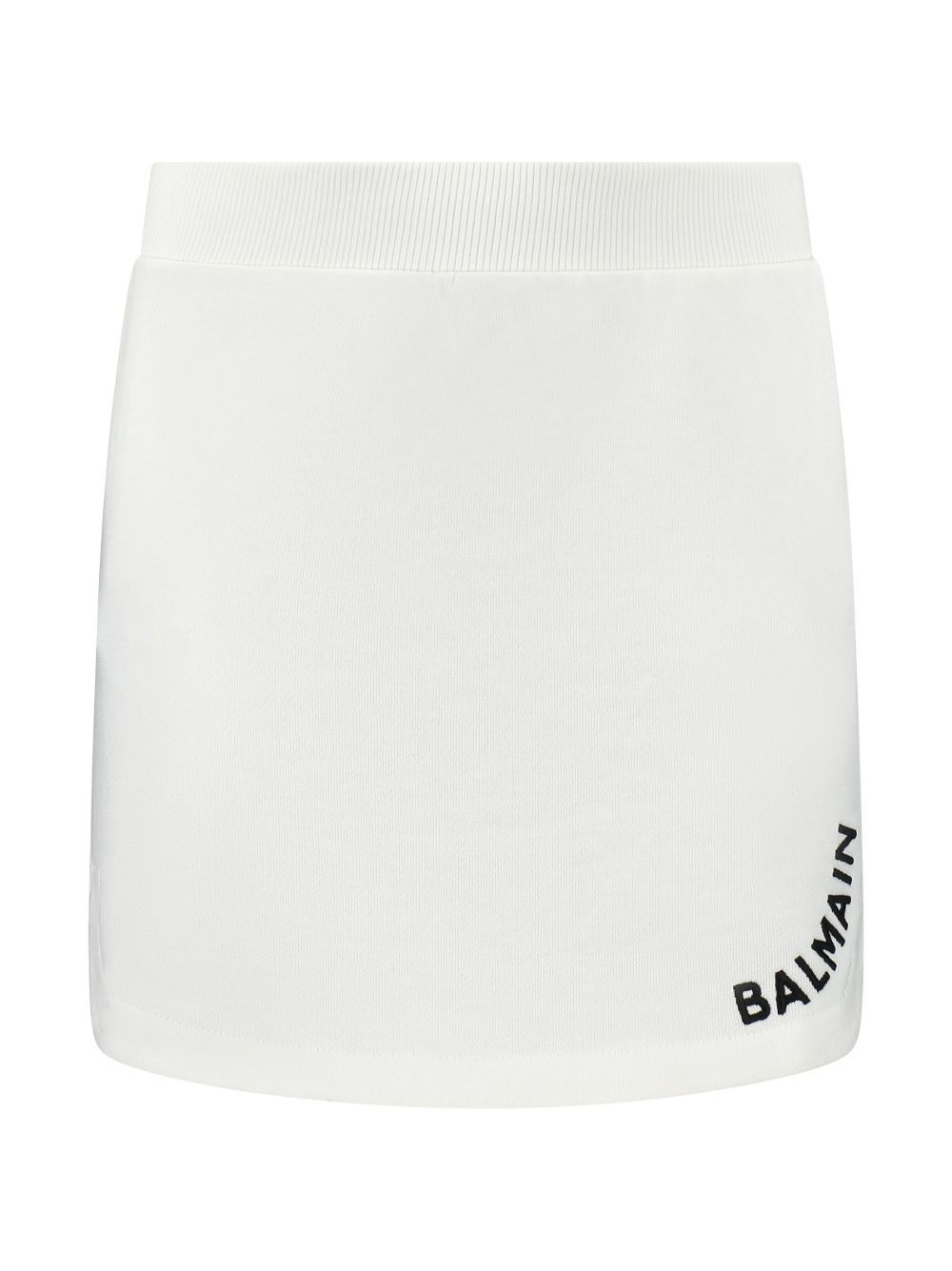 Balmain Kids logo嵌花针织半身裙 - 白色