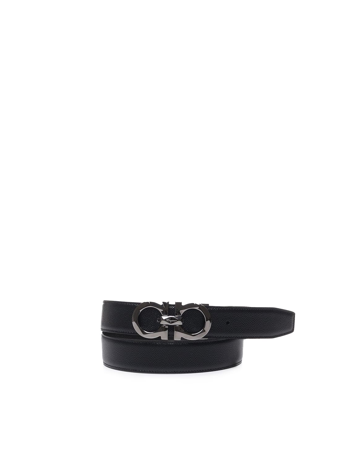 Ferragamo压纹皮革Gancio扣腰带