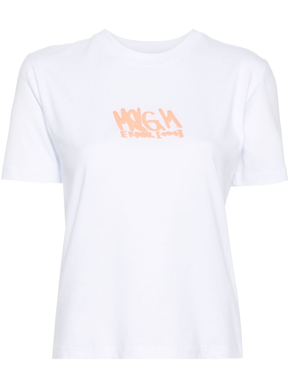 MSGM logo贴花棉T恤 - 白色